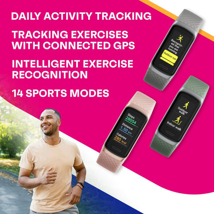 Active 2 Veryfit Fitness Tracker Heart Rate Spo2 Blood Oxygen Saturation Sleep Monitor 1.05" Screen Activity Step Counter Pedometer IP68 Waterproof Smart Watches for Men Women (ID155) (Grey)