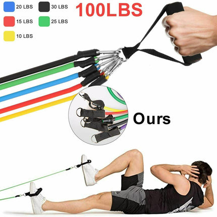 12Pieces Resistance Bands Set Pull Rope Home Gym Equipment Yoga Fitness Exercise