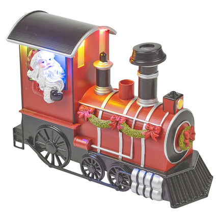 Christmas Smoke & Light up LED Santa Express Locomotive Train Xmas Toy Gift Set
