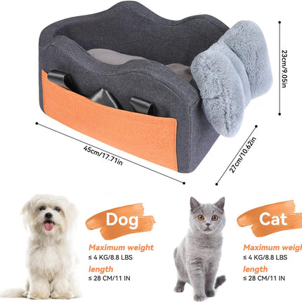 Dog Car Seat for Small Dog Center Console Seat Pet Booster Seat for Car Puppy Car Seat for Small Dogs(Dark Gray)