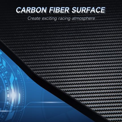 LED Ergonomic Gaming Desk Computer Table with Cup Holder Cable Management, Black