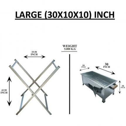 Traditional Portable Charcoal BBQ Grill ANGITHI Picnic Camping Outdoor Barbecue