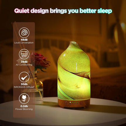 INRORANS Essential Oil Diffuser Glass Aromatherapy Diffuser - 160Ml Ultrasonic C