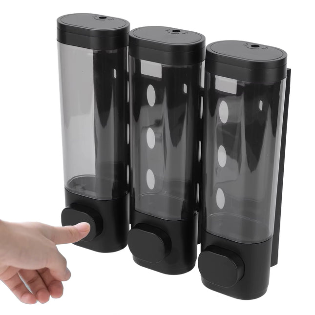 3-In-1 Shampoo and Conditioner Dispenser Wall-Mount Shower Soap Dispenser Shampoo Shower Gel Separator for Bathroom Liquid Soap