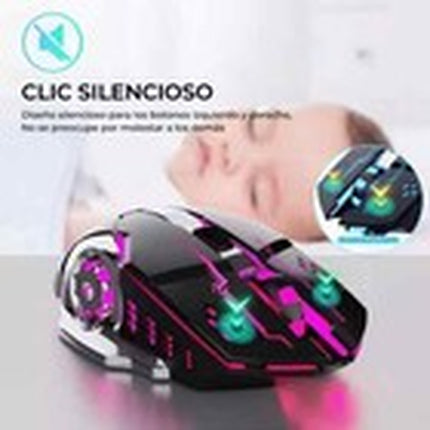 Rechargeable Wireless Mouse RGB LED USB Gaming Mice Laptop PC Mac UK