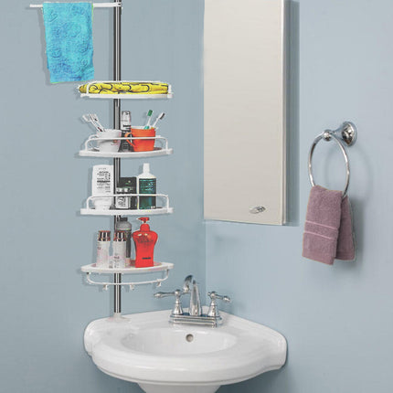 4 Tier Telescopic Bathroom Wall Corner Shelf Rack Shower Caddy Storage Organizer