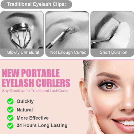 Heated Eyelash Curler, Electric Lash Curler with 3 Temperature Settings & LED Display, Rechargeable USB-C Fast Heating Eyelash Curler with Safety Silicone Pad, Portable Travel Curling Tool