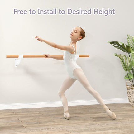 120CM Wall-Mounted Beech Wood Ballet Barre