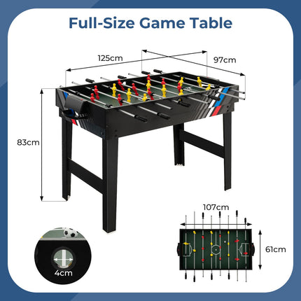 125CM 4-In-1 Multi Games Table with Accessories for Home Play Room