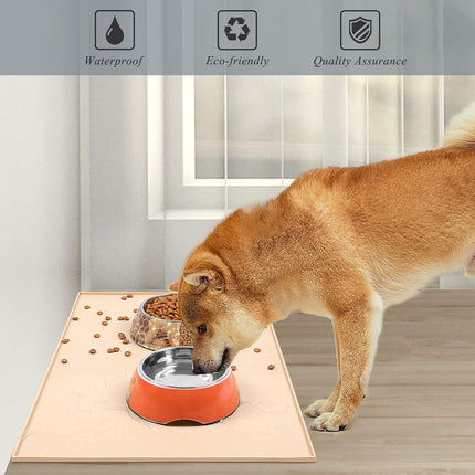 Large Pet Puppy Silicone Waterproof Feeding Food Mat Dog Non Slip Bowl Placemat