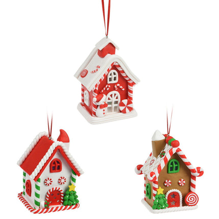 Gingerbread House Christmas Tree Decoration LED Colour Changing Hanging Ornament