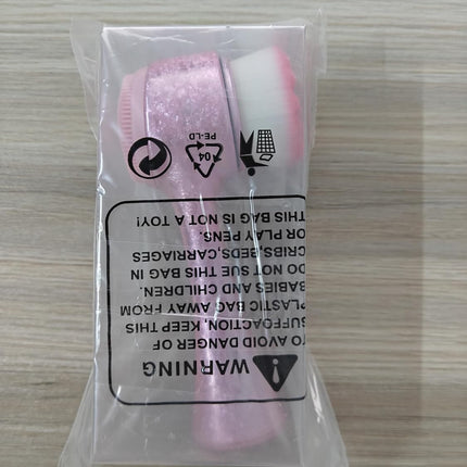 Facial Cleansing Brush, Silicone Face Scrubber, Soft Bristles Exfoliating Face Wash Brush, Pore Deep Cleansing Double Side Face Skincare Tool for Makeup Removal, Ice Flower Pink, 1 Piece
