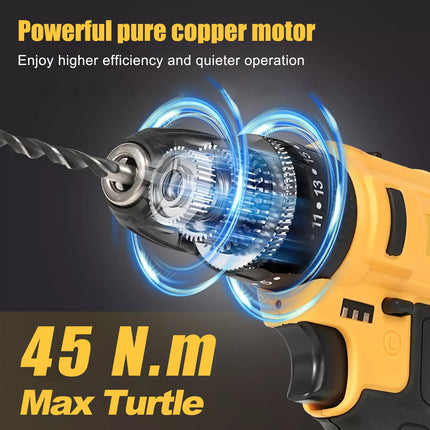 29PCS Cordless Screwdriver Set 21V Cordless Impact Drill Tool Set 2 Batteries