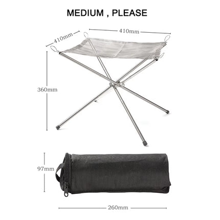 Disassemble Garden Backyard Heating Mesh Stainless Steel Outdoor Camping Campfire Fire Rack Foldable Mesh Fire Pit BBQ Tools Hot