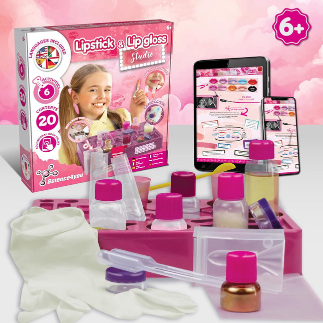Lipstick & Lip Gloss Making Kit for Girls – Make Your Own Lip Glosses, Lipsticks & Lip Balm - 7 Beauty Activities for Kids, Original Gift & Stuff for Girls Age 8 9 10 11+