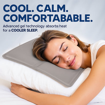 Self Cooling Gel Pillow Natural Comfortable Sleep Head Support Soft Chilled Pad