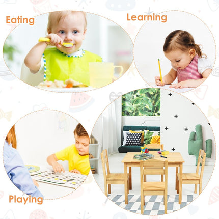 Kids Table and 4 Chairs Set for Toddlers Dining, Drawing, Reading