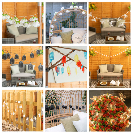 20 X Solar String Fairy Lights Garden Outdoor Patio String Lighting Warm White