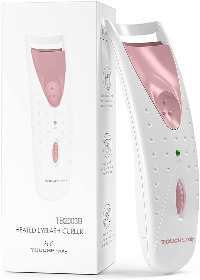 Heated Eyelash Curler Electric Eyelash Curler with Silicone Heating Pad,Long-Lasting Eyelash Makeup Tool for Women AG-2003AP (Pink)