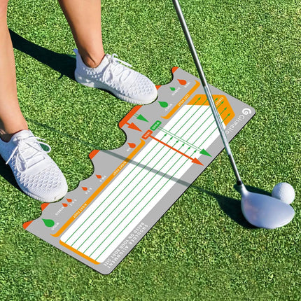 Golf Training Mat for Beginners | Posture Assistance and Entry-Level Stance Corrector Trainer with Golf Training Aid and Practice Mats(Black)