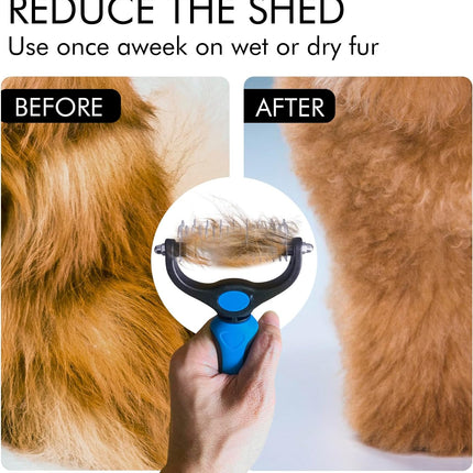 Dematting Comb for Dogs and Cats, Onecut Pet Grooming Rake and Brushes for Small