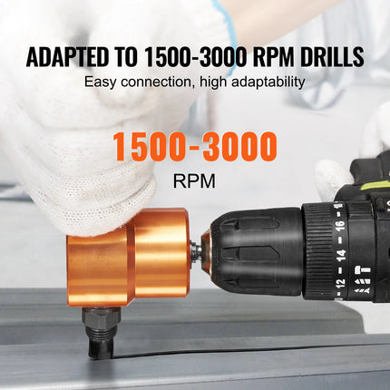 Double Head Sheet Metal Nibbler Cutter 360 Degree Metal Nibbler Drill Attachment with Extra Punch and Die Cutting Hole