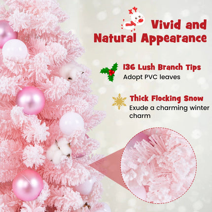 90 CM Artificial Mini Christmas Tree with 12 Natural Cotton Balls