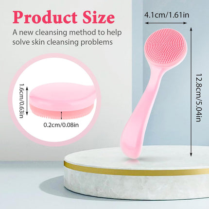 2Pcs Silicone Face Brush,Facial Cleansing Scrubber, Soft Skin-Friendly Touch Effective Cleansing Face Wash Brush Exfoliator for Men+Women