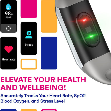 Active 2 Veryfit Fitness Tracker Heart Rate Spo2 Blood Oxygen Saturation Sleep Monitor 1.05" Screen Activity Step Counter Pedometer IP68 Waterproof Smart Watches for Men Women (ID155) (Grey)