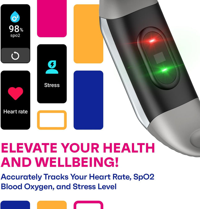 Active 2 Veryfit Fitness Tracker Heart Rate Spo2 Blood Oxygen Saturation Sleep Monitor 1.05" Screen Activity Step Counter Pedometer IP68 Waterproof Smart Watches for Men Women (ID155) (Grey)