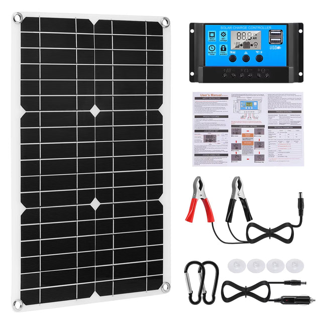 1/2/3/4/5 PCS 20W Solar Panel 12V Solar Cell 100A Controller Solar Panel for Phone RV Car Charger Outdoor Camping Battery Supply