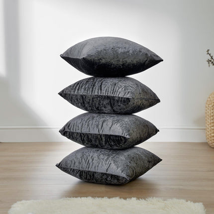 Sienna Crushed Velvet Set of 4 X Cushion Covers Case Plain Sofa Luxury 18" X 18"