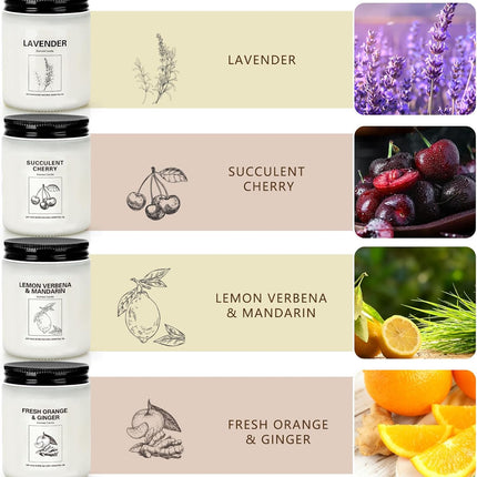 Candles | Candles for Home Scented | 2 Pack 7.1Oz Natural Soy Wax Aromatherapy Candles | over 120 Hours of Burn Time | Christmas Scented Candles Gifts Sets for Women | Apple Cinnamon Candles