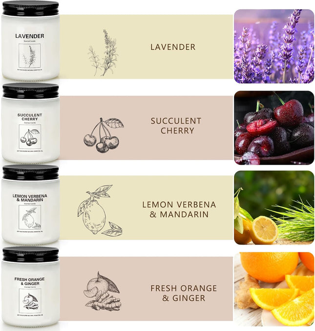 Candles | Candles for Home Scented | 2 Pack 7.1Oz Natural Soy Wax Aromatherapy Candles | over 120 Hours of Burn Time | Christmas Scented Candles Gifts Sets for Women | Apple Cinnamon Candles