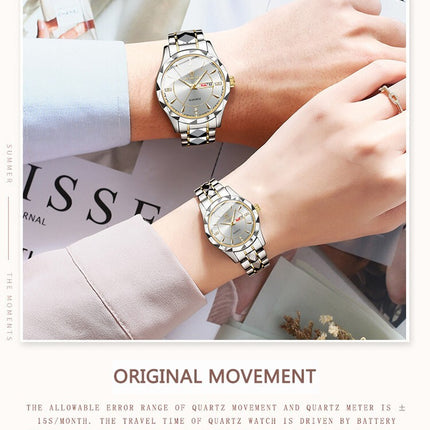 Ladies Luxury Quartz Watch Stainless Steel Waterproof Casual Wristwatch Boxed