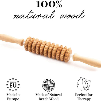Accessories Wooden anti Cellulite Massage Flexi Massager Roller with Handle Maderotherapy Wood 40 Cm