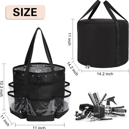 2 Piece Set Hairstylist Traveling Bag Large Capacity Hairdresser Barber Bag Heat Resistant Hair Tools Travel Bag Professional Makeup Organiser Bag Waterproof Shower Toiletry Bag (A#)