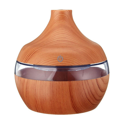 Intelligent Induction Led Usb Wood Grain Ultrasonic Air Humidifier Aromatherapy Essential Oil Diffuser - Dark Brown