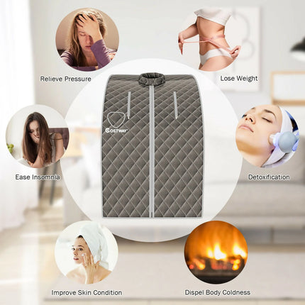 3L Portable Steam Sauna with 9-Level Temperature and Folding Chair