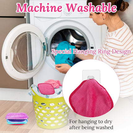 Reusable Makeup Remover Cloths Soft Microfiber Face Cleansing Cloth Fast Drying Washclothface Towel for Sensitive Skin Daily Travel Eye Skincare(6 Colors)