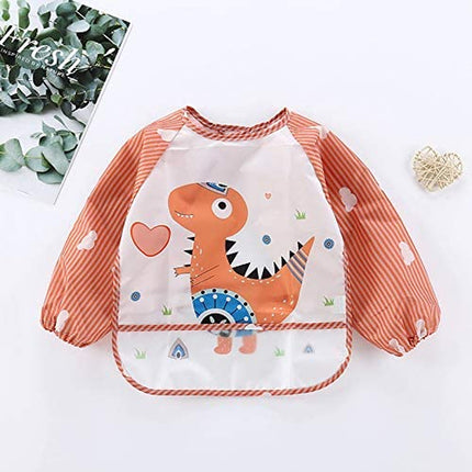 Pandaear (3 Pack Long Sleeve Bibs| Waterproof Full Sleeve Bib for Baby Infant To