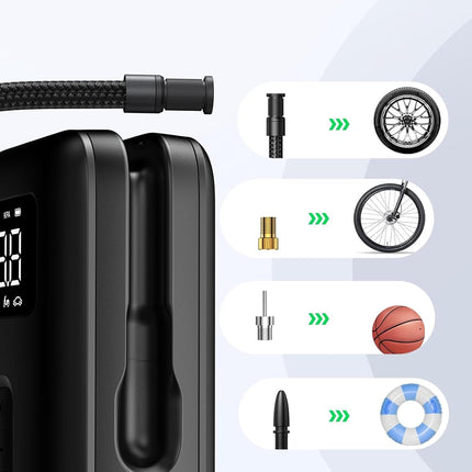 Tyre Inflator Portable Cordless Electric Air Pump 150PSI Auto-Off Car Tyre Pump with LED Light Digital Gauge for Accurate Pressure Readings for Cars, Motorcycles, Balls, All Bicycles, Etc