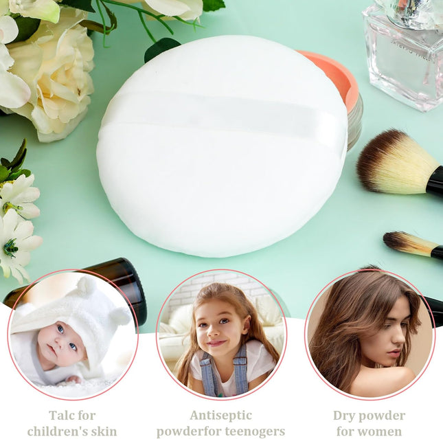 1 Pack 5” Large Powder Puff for Face Powder,Ultra Soft Powder Puff Washable Loose Powder Puff round Blending Sponge Puff Setting Powder Puff Body Powder Puff for Face Makeup Loose Powder Foundation