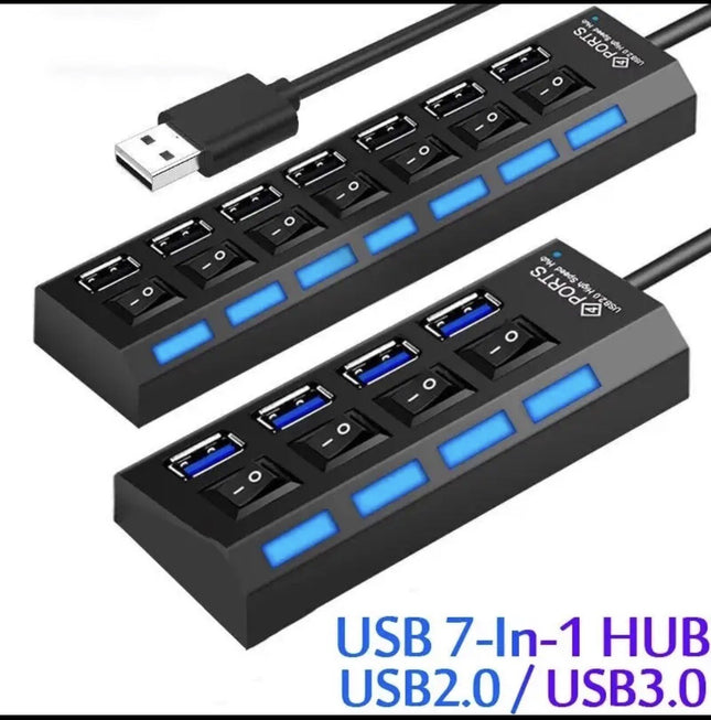 4X Port USB HUB 2.0 High Speed Multi Splitter Expansion for PC Laptop Adapter UK