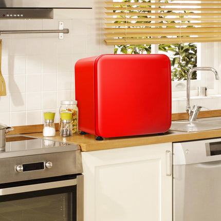 Compact Freestanding Refrigerator Table Top Mini Fridge & Cooler W/Glass Shelves