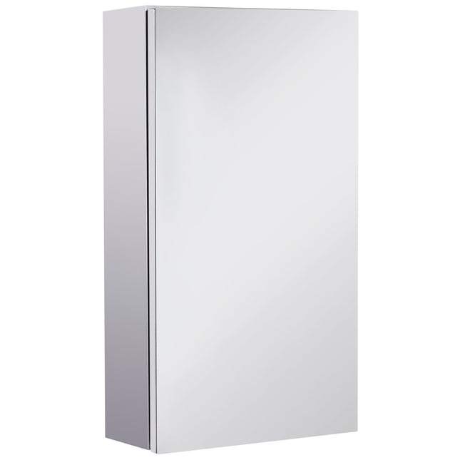 HOMCOM Wall Mounted Bathroom Mirror Glass Storage Cabinet Stainless Steel