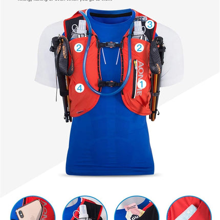 12L Professional Lightweight Cross-Country Backpack Outdoor Hydration Backpack Hiking Camping Climbing