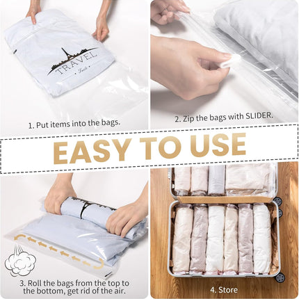 Small Vacuum Bags for Clothes Travel Vacuum Storage Bags 10Pack (40 X 60CM) Reusable Vacuum Storage Bags for Clothes Saves 80% of Storage Space Saver Bags for Clothes, Bedding, Moving