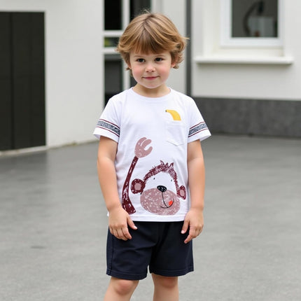 Toddler Boy Clothes Boys Summer Outfits Cotton Short Sleeve T-Shirt & Shorts Set 2-7Yrs