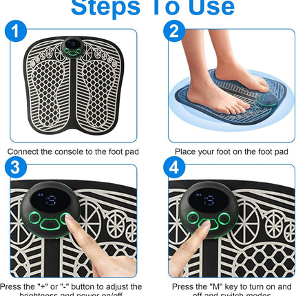 Electric Foot Massager - Pain Relief & Circulation USB Rechargeable Portable Massage Mat